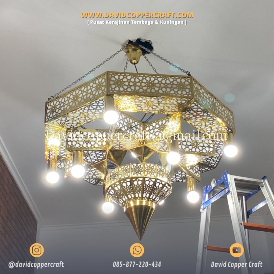 Produk David Copper Craft Lampu Gantung Maroko Kuningan