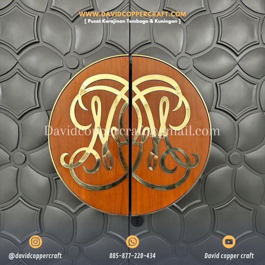 Produk David Copper Craft Ornamen Handel Pintu Mewah Bahan Kuningan